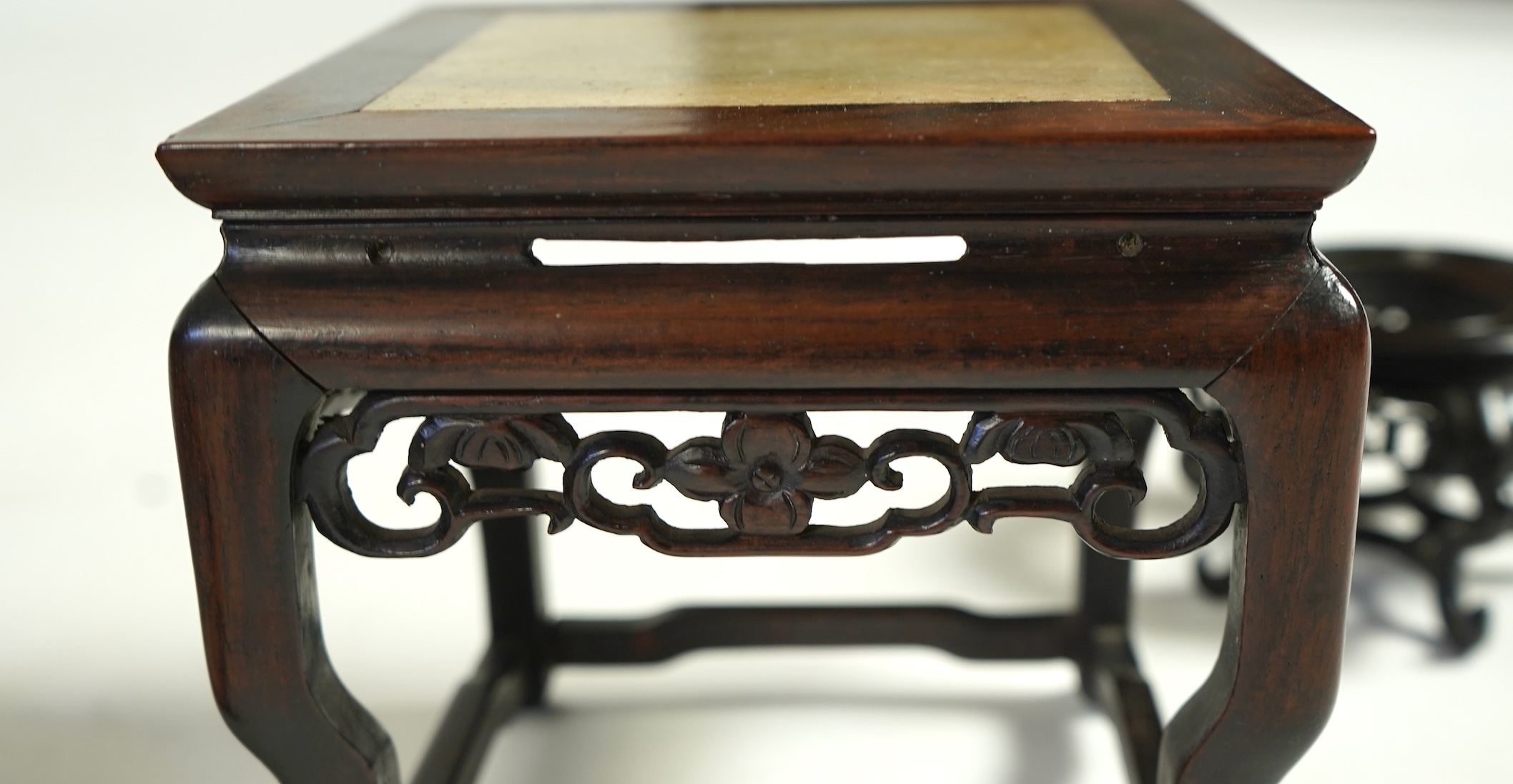 A group of sixteen Chinese hardwood stands together with a Japanese stand, 19th/20th century